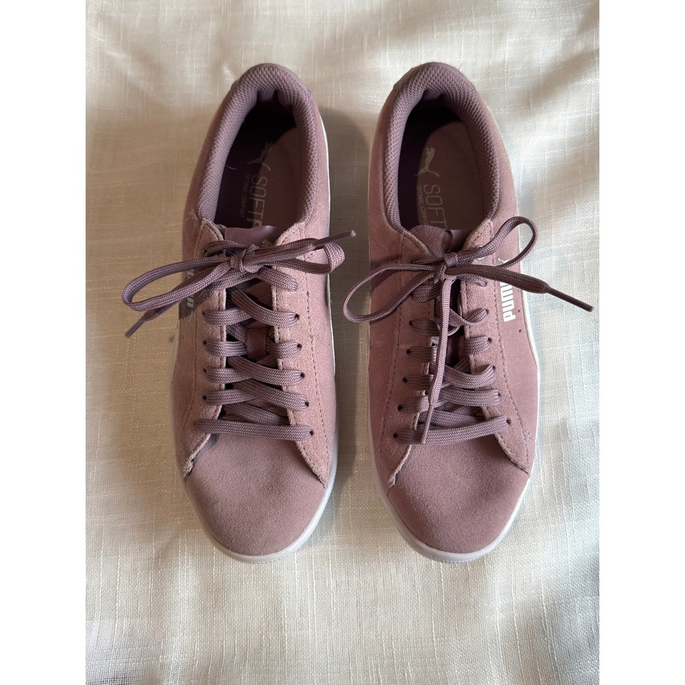 Puma Smash v2 Womens 7.5 Mauve Suede Low Top Sneakers Casual Everyday Lilac